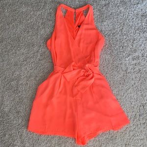 EXPRESS Bright Coral Romper
